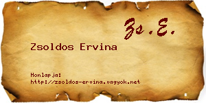 Zsoldos Ervina névjegykártya